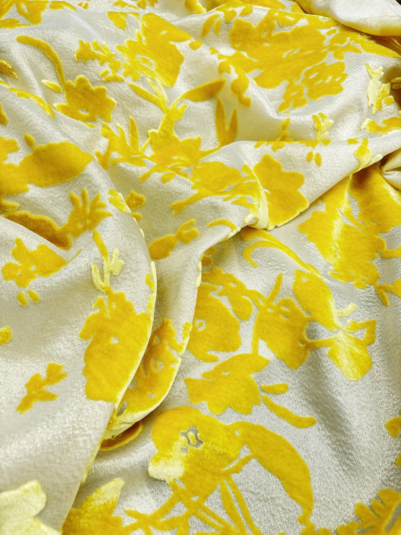 Flower Silk Velvet Silk Fabric Mulberry Burnt Flower Flocking Jacquard