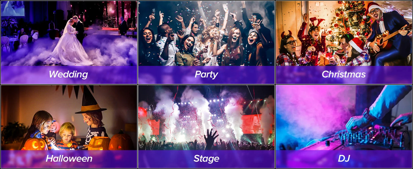 Smoke Machine Wireless Control Fog Machine RGB LED Stage Lighting