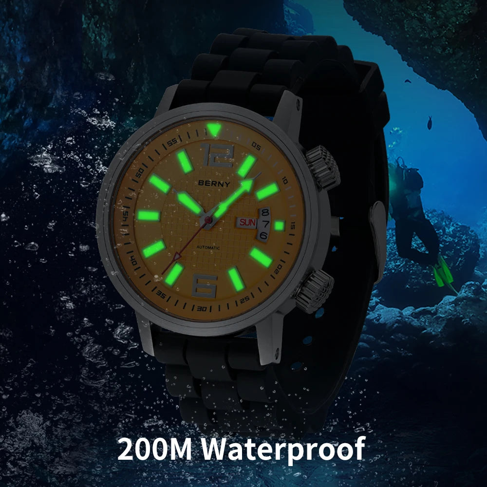 Diver Automatic Mechanical Watch for Men Super Luminous Waterproof Swimming Dive