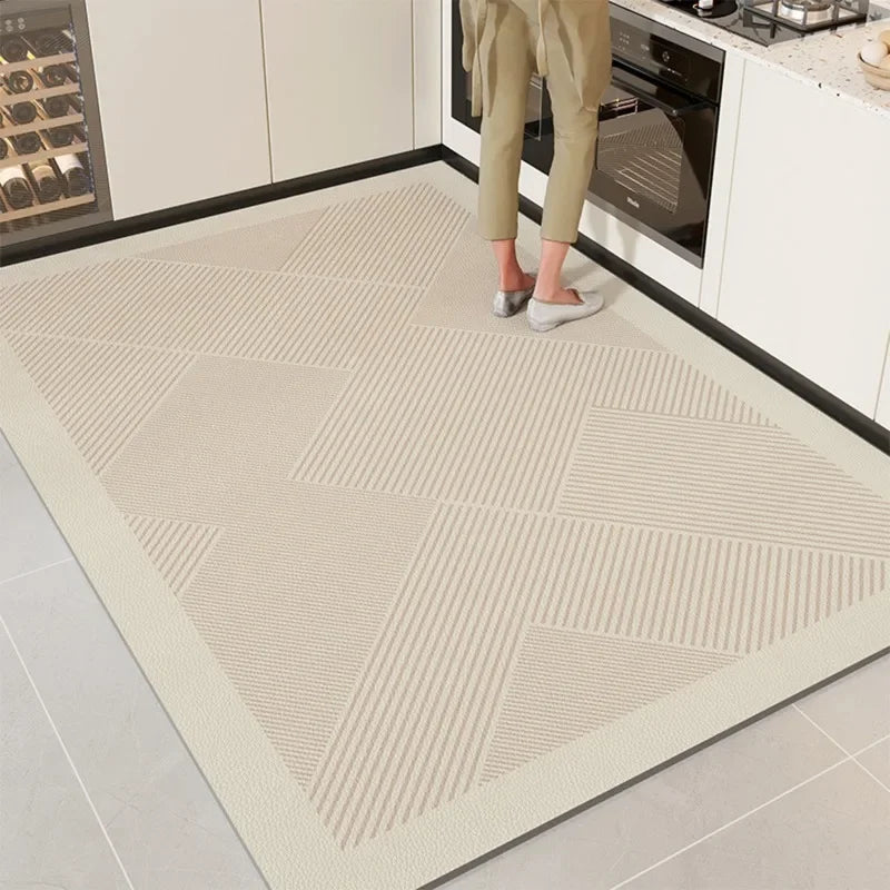 Kitchen Mat Pvc Waterproof Oil-proof Carpet Leather Large Rug