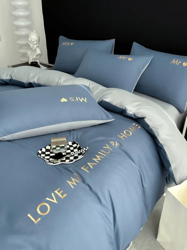 Nordic Luxury Egyptian Cotton Bedding Set King Queen Double Twin Size