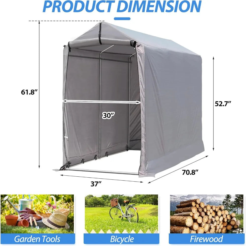 Outdoor Storage Shed 6 x 3Ft Heavy Duty Portable Storage Shelter