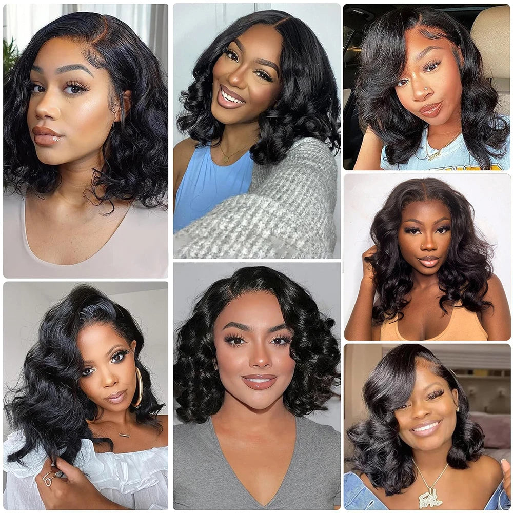 Glueless Bob Wig Natural Body Wave Brazilian Human Hair