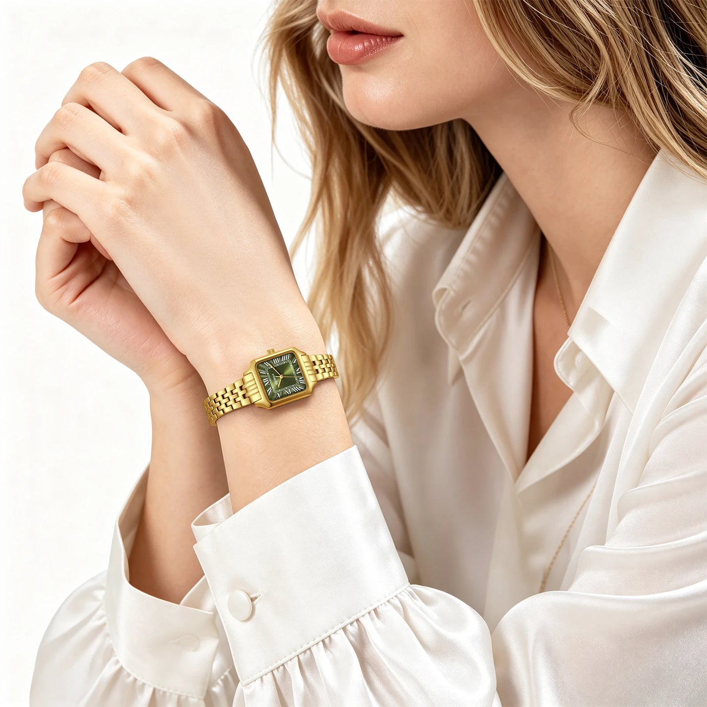 BERNY Square Women Watch Gold Quartz Fashion Exquisite Roman Luxury Small Women's Watch Jewelry Bracelet Women Watches