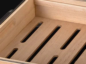 Acrylic Cigar Humidor, Cigar Box with Hygrometer, Humidifier and Cedar Wood Tray, Desktop Cigar Case Can Hold About 20-30 Cigars