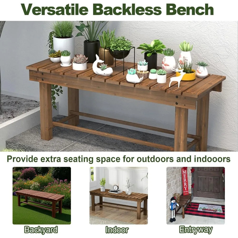 35.4'' Outdoor Garden Benches Weatherproof Patio Bench