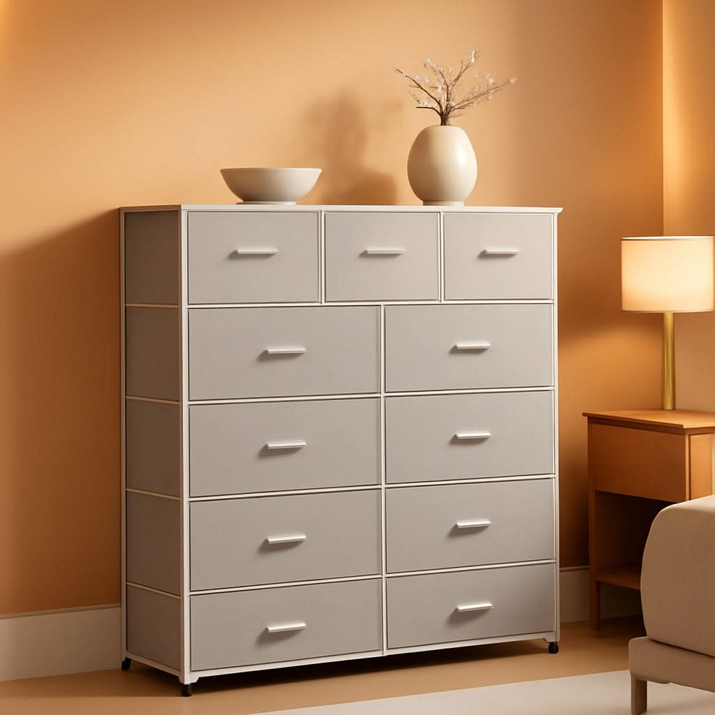 Tall 11-Drawer Fabric Dresser Storage Tower
