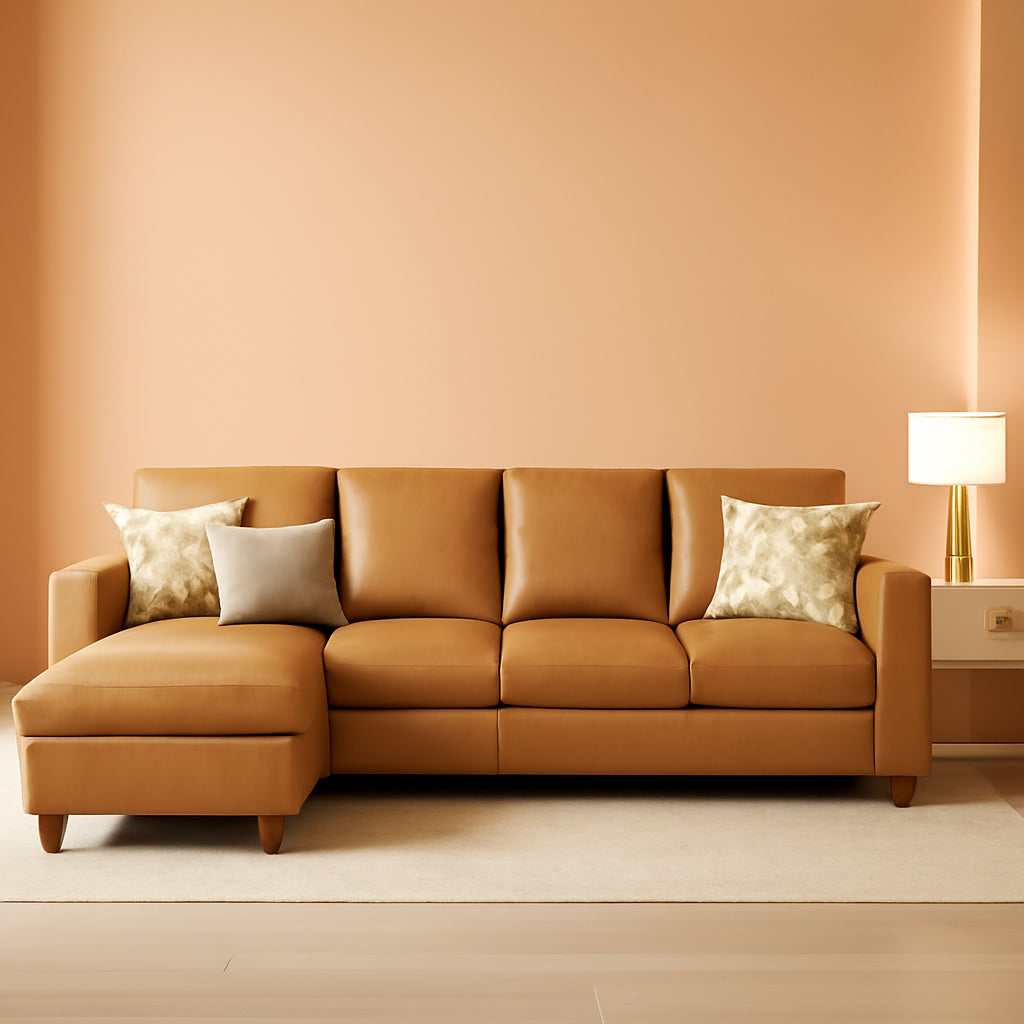 Brown Modular Sectional Sofa with Hidden Storage