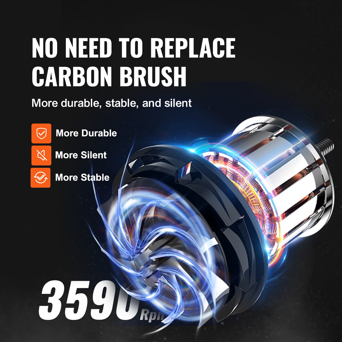 3in Jewelry Polisher Buffer Brushless Adjustable Speed Bench Grinder Polishing Machine