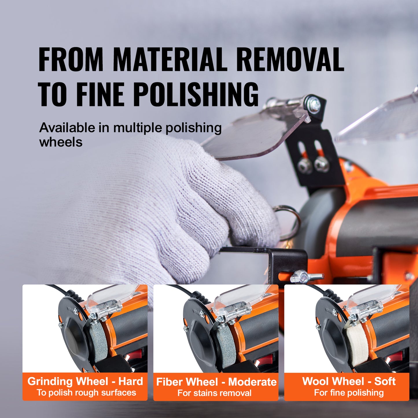 3in Jewelry Polisher Buffer Brushless Adjustable Speed Bench Grinder Polishing Machine