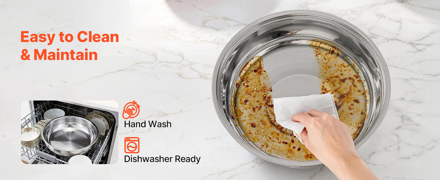 4 Pack Chafing Dish Buffet Se t Stainless Steel Chafer w/4 Full Size Pan Round