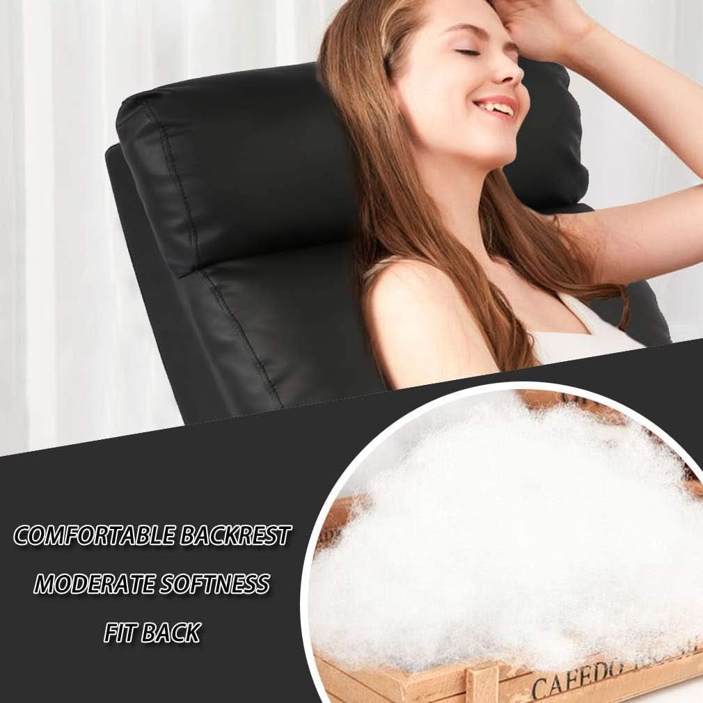 Modern Black PU Leather Recliner Chair for Living Room