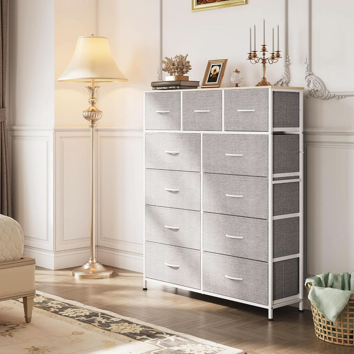 Tall 11-Drawer Fabric Dresser Storage Tower