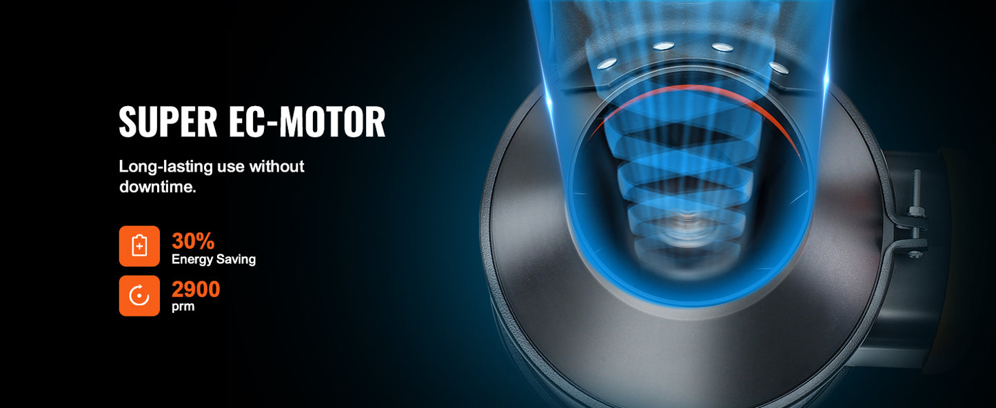 Inline Duct Fan Quiet EC-motor Ventilation Exhaust with Temperature Humidity Controller