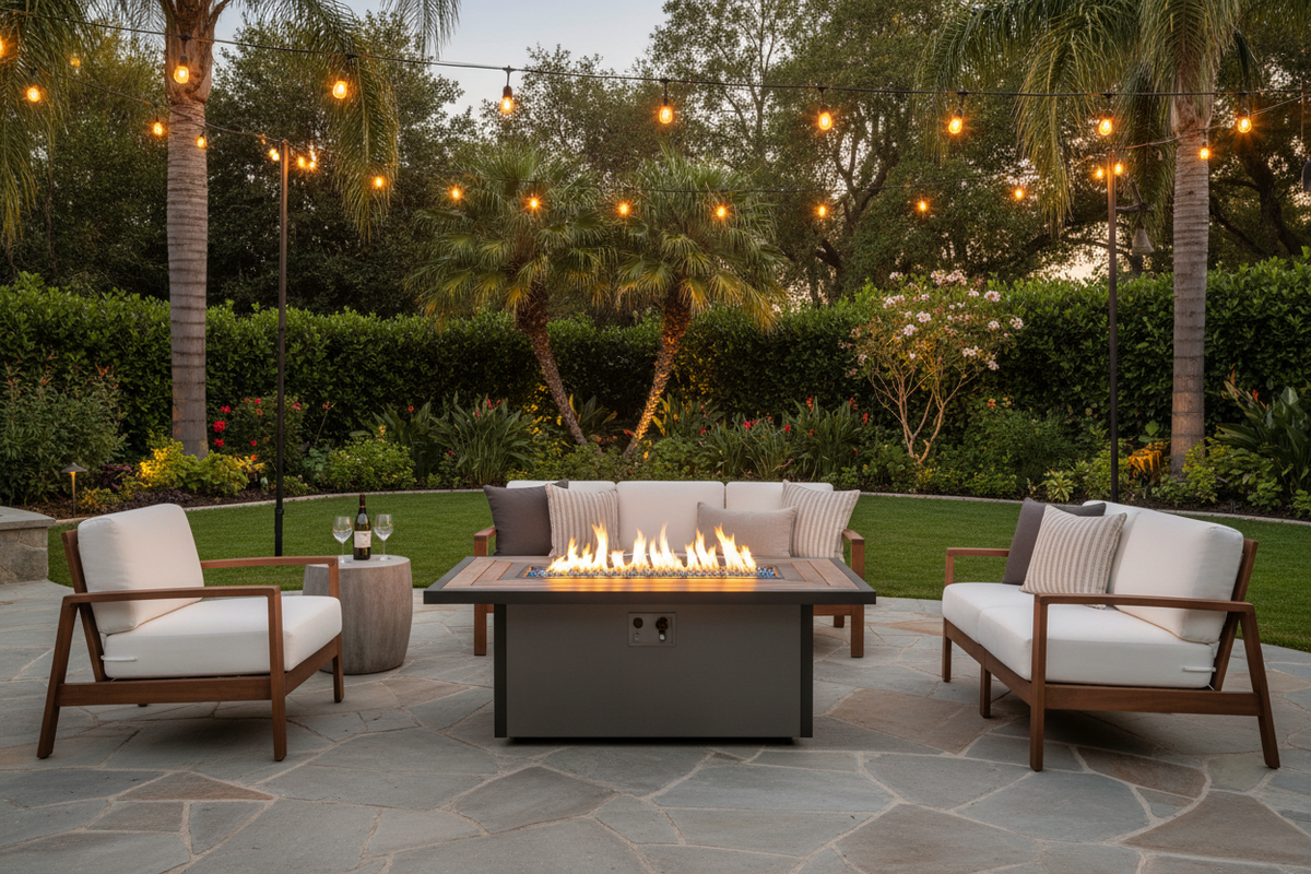 Outdoor Fire Pit Table Lifestyle