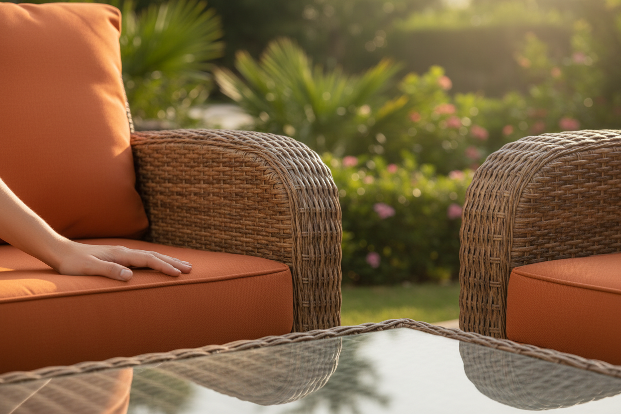 Rattan Patio Set Close-up