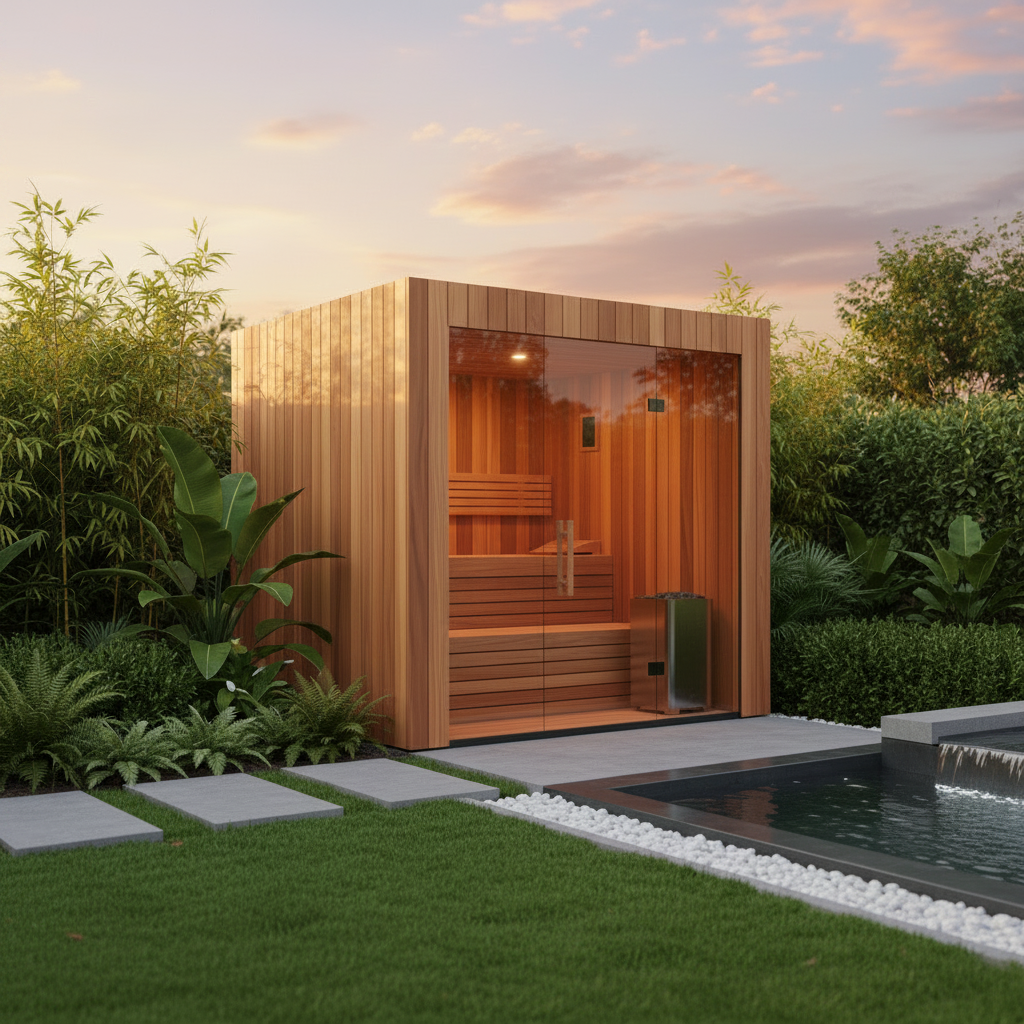 Red Cedar Cube Sauna Exterior