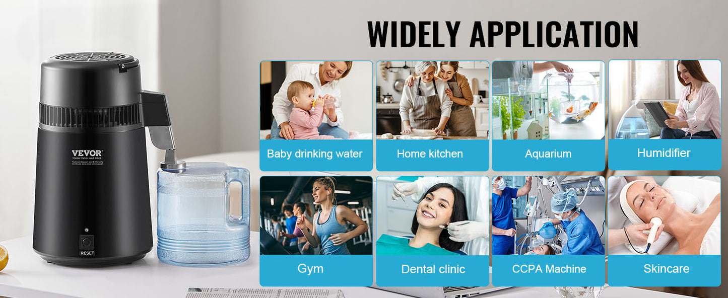 Water Distiller 4L 1.05 Gallon Pure Water Purifier